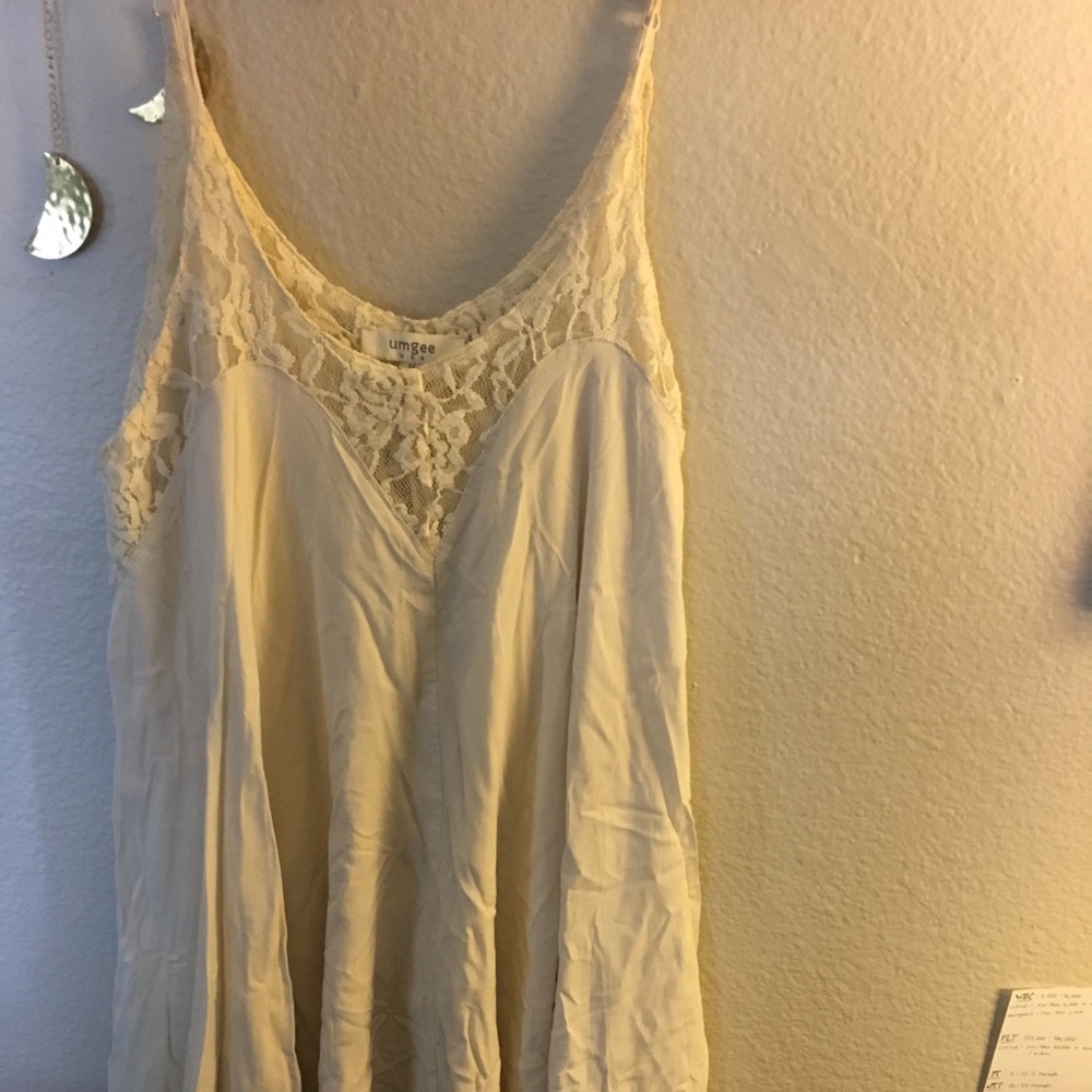 Cream colored lace shift dress